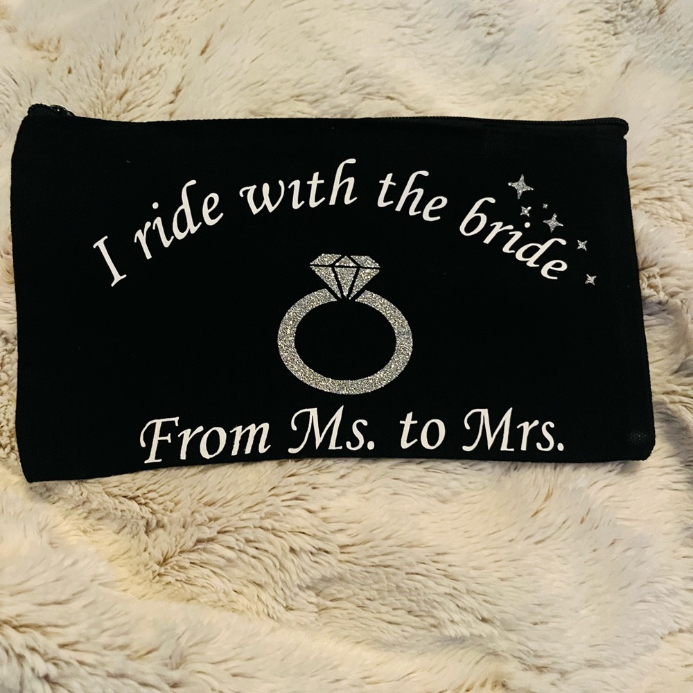 Elegant Black Bridal Cosmetic Bag